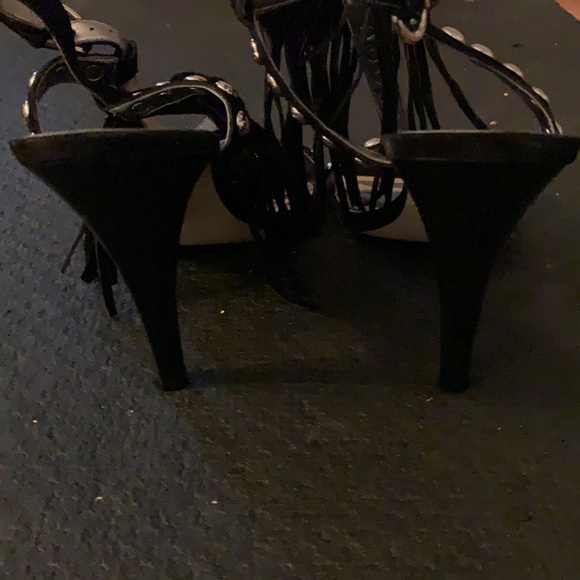 4 inch suede and studded open toe sandal heel. - Picture 10 of 10